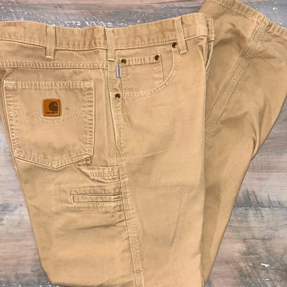 CARHARTT - B159 GKH - Men's Loose Fit Canvas Carpenter Work Pants - Size 34x34